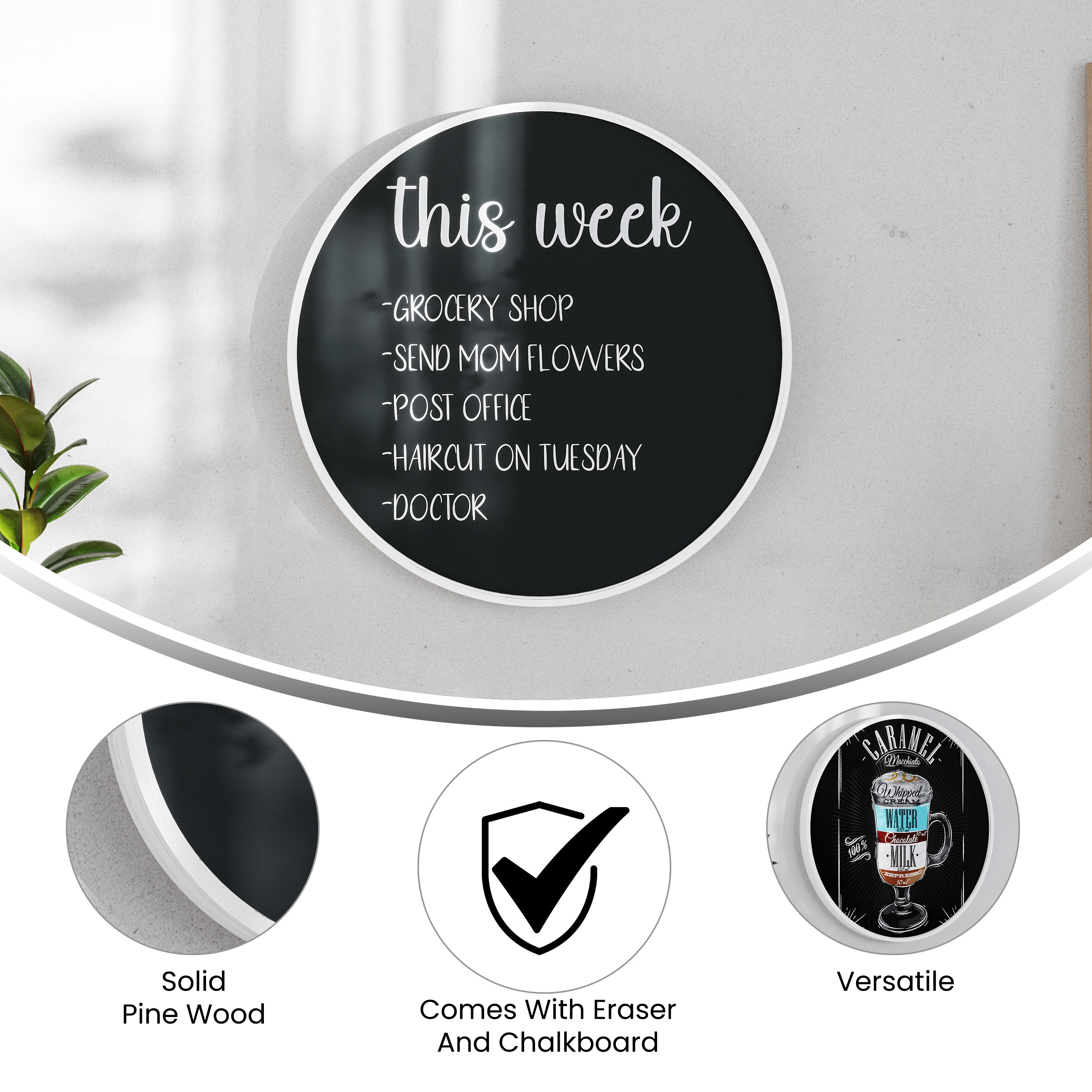 Canterbury 18" Round Wall Mounted Magnetic Chalkboard for Home or Business wi... - Picture 17 of 25