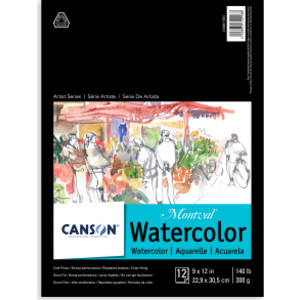 Artist Series Montval Watercolor Pad, Foldover Binding, Foldover Binding, 12 Sheet, 9x12 inch, 1 Count