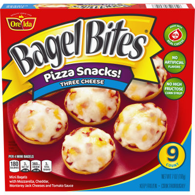 Bagel Bites Three Cheese Mini Bagel Pizza Snacks, 9 ct Box