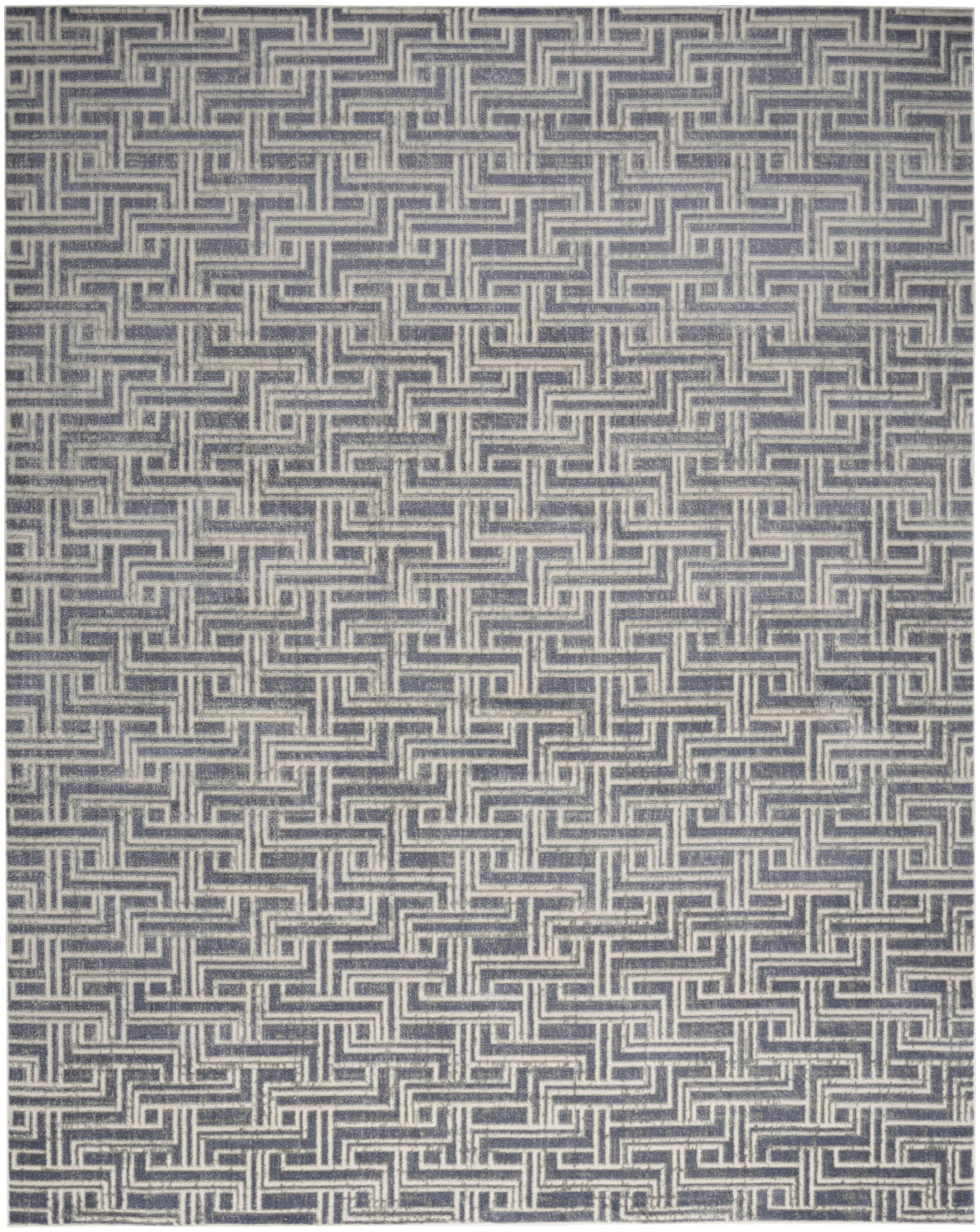Nourison Serenity Home 5'3" x 7'3" Blue Ivory Modern Indoor Rug