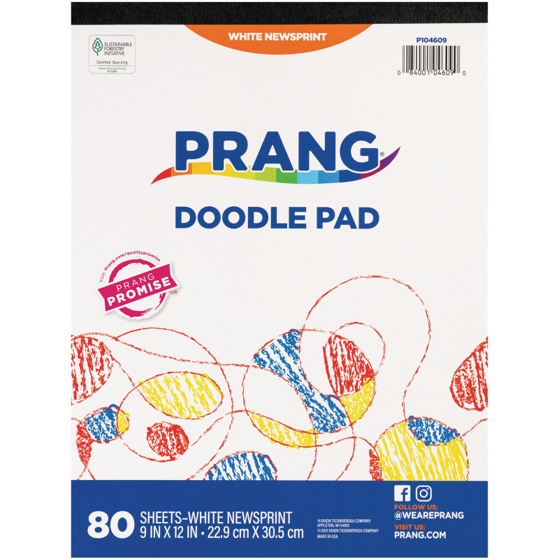 Doodle Pad, White, 9" x 12", 80 Sheets