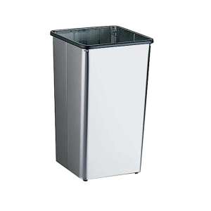 Bobrick, Open Top, 13gal, Stainless Steel, Stainless Steel, Rectangle, Receptacle