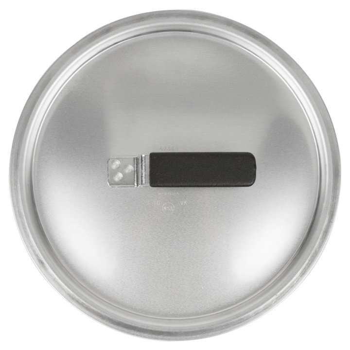 10 ¾-inch Wear-Ever® domed aluminum cover with satin finish and dipped handle