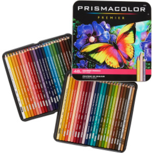 Premier Colored Pencils Tin, Soft Core, Assorted, 48 Count