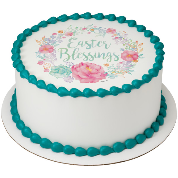 Floral Easter Blessings PhotoCake® Edible Image®