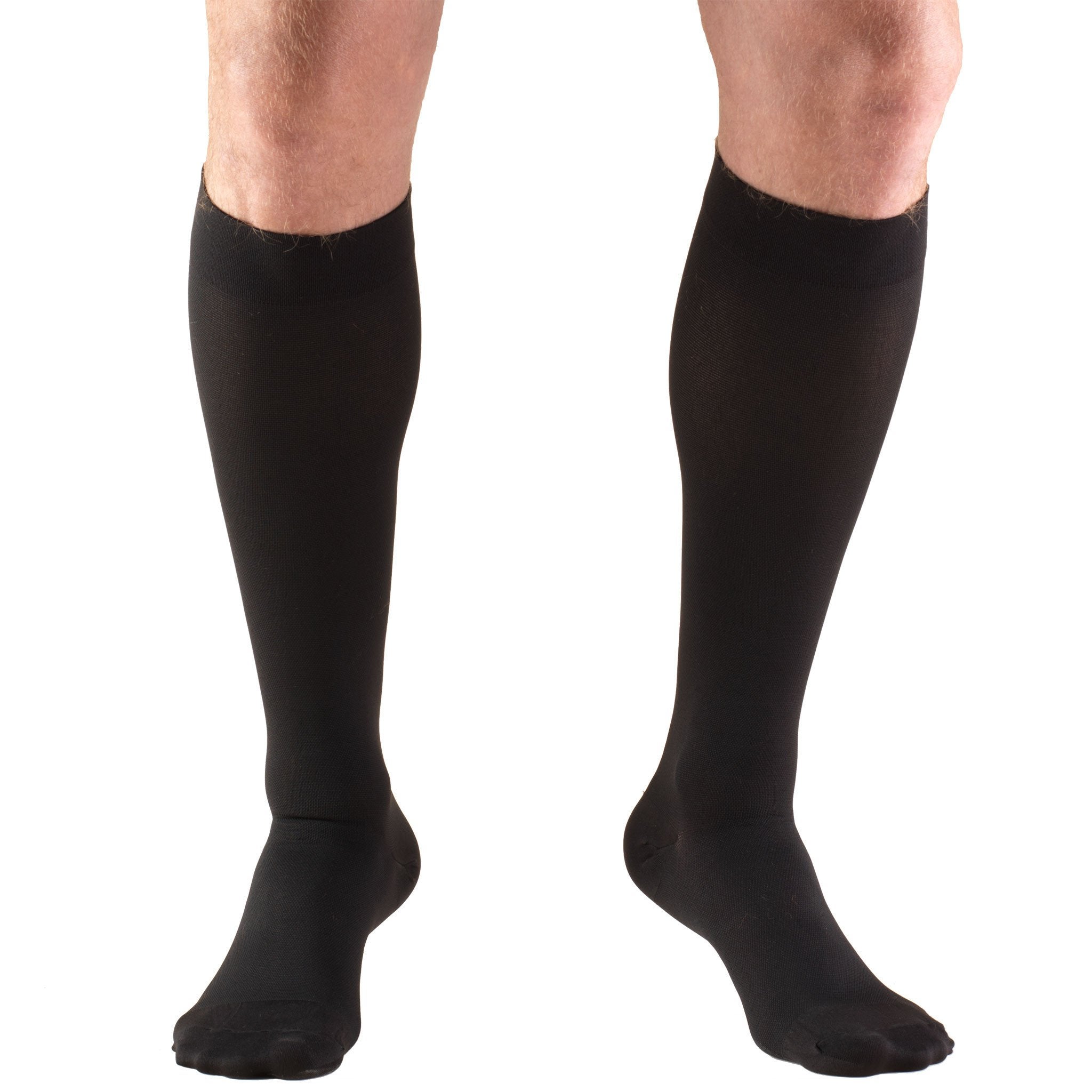 Compression Stocking Truform® Knee High Large Black Closed Toe