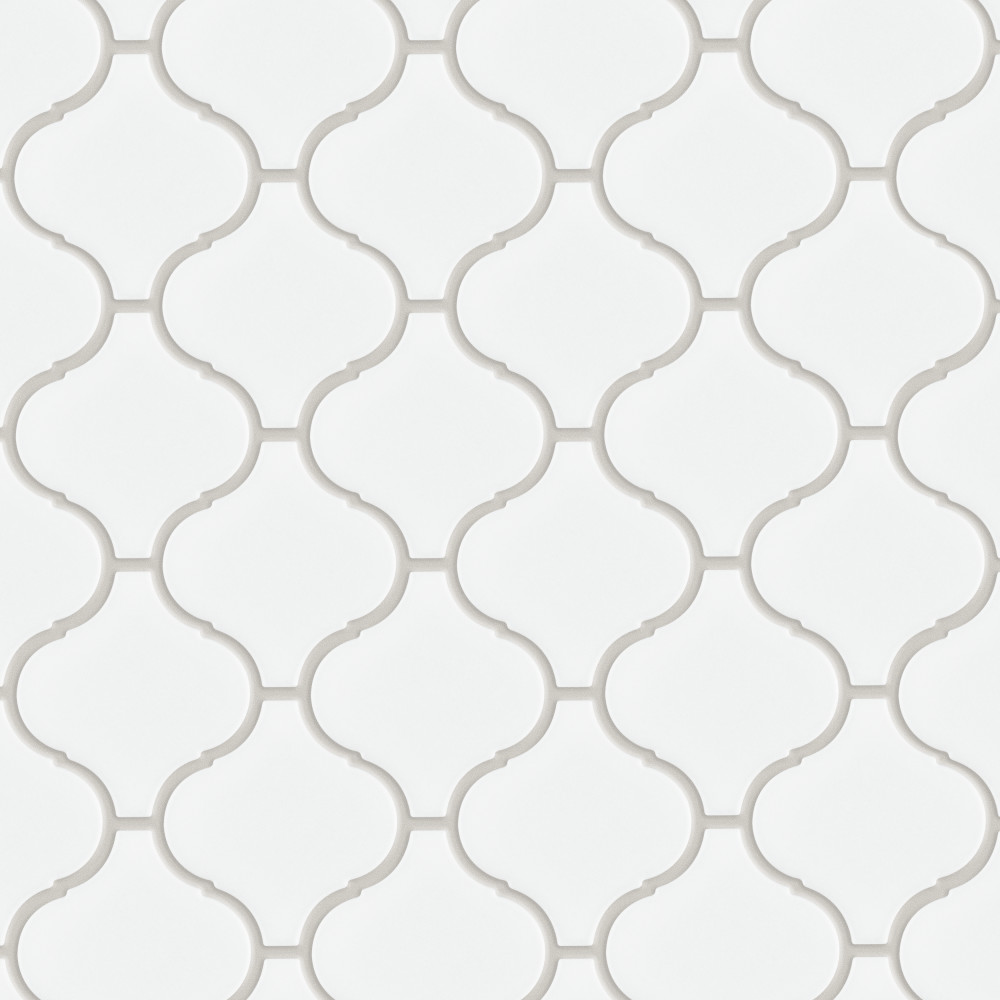 Metro Lantern Matte White 9-1/2 in. x 10-3/4 in. Porcelain Mosaic Tile