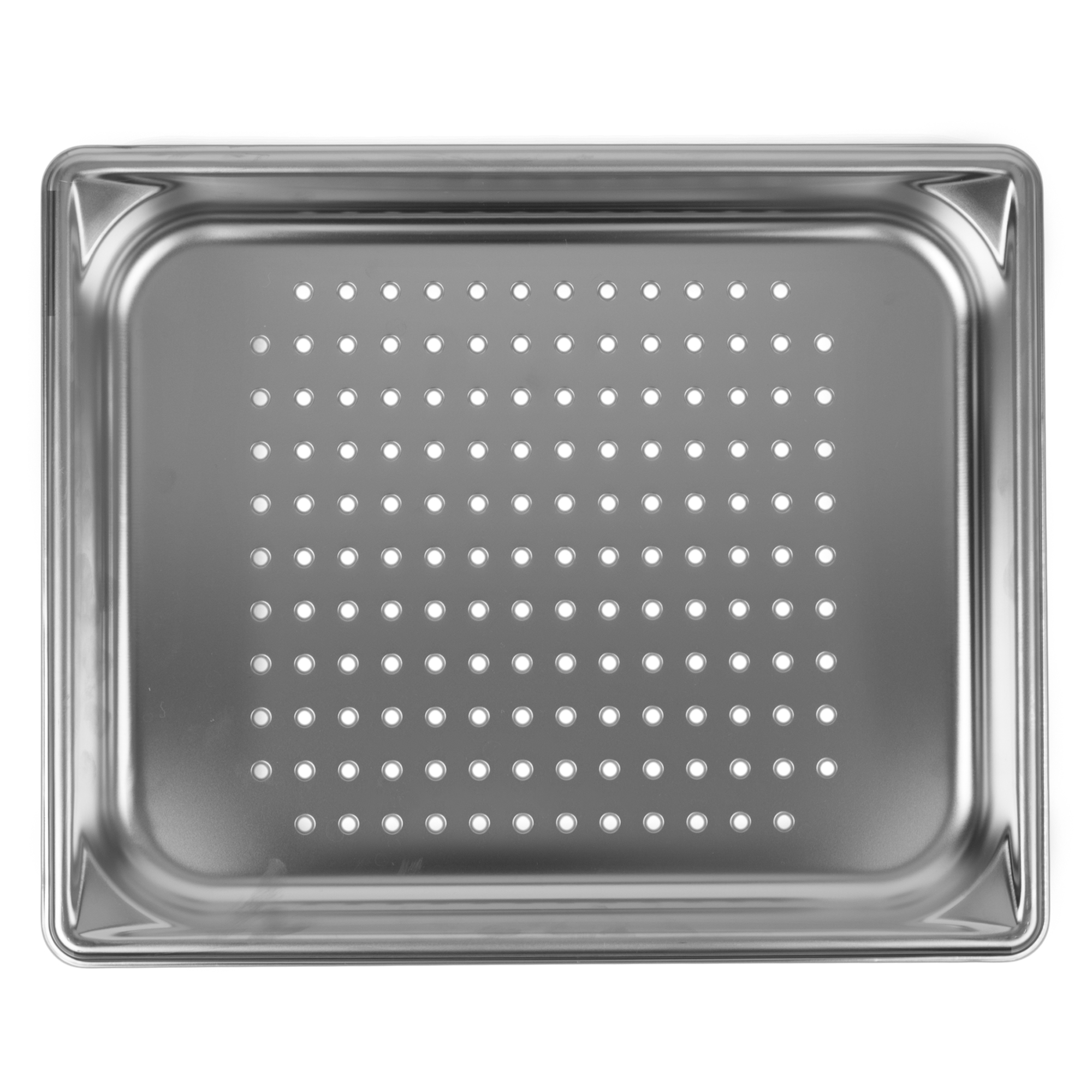 Halfsize 1 ¼inchdeep Super Pan V® perforated stainless steel steam