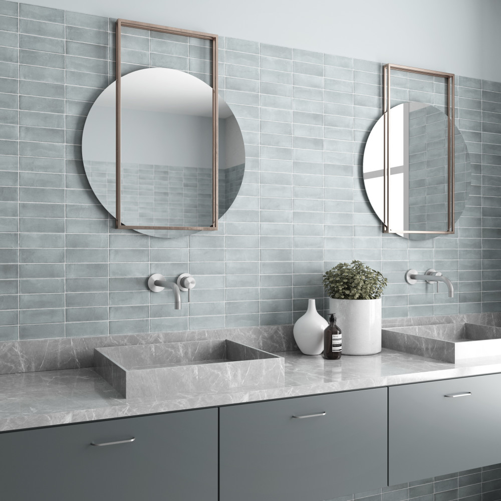 Coco Matte Blue Grass 2 in. x 5-7/8 in. Porcelain Floor and Wall Tile