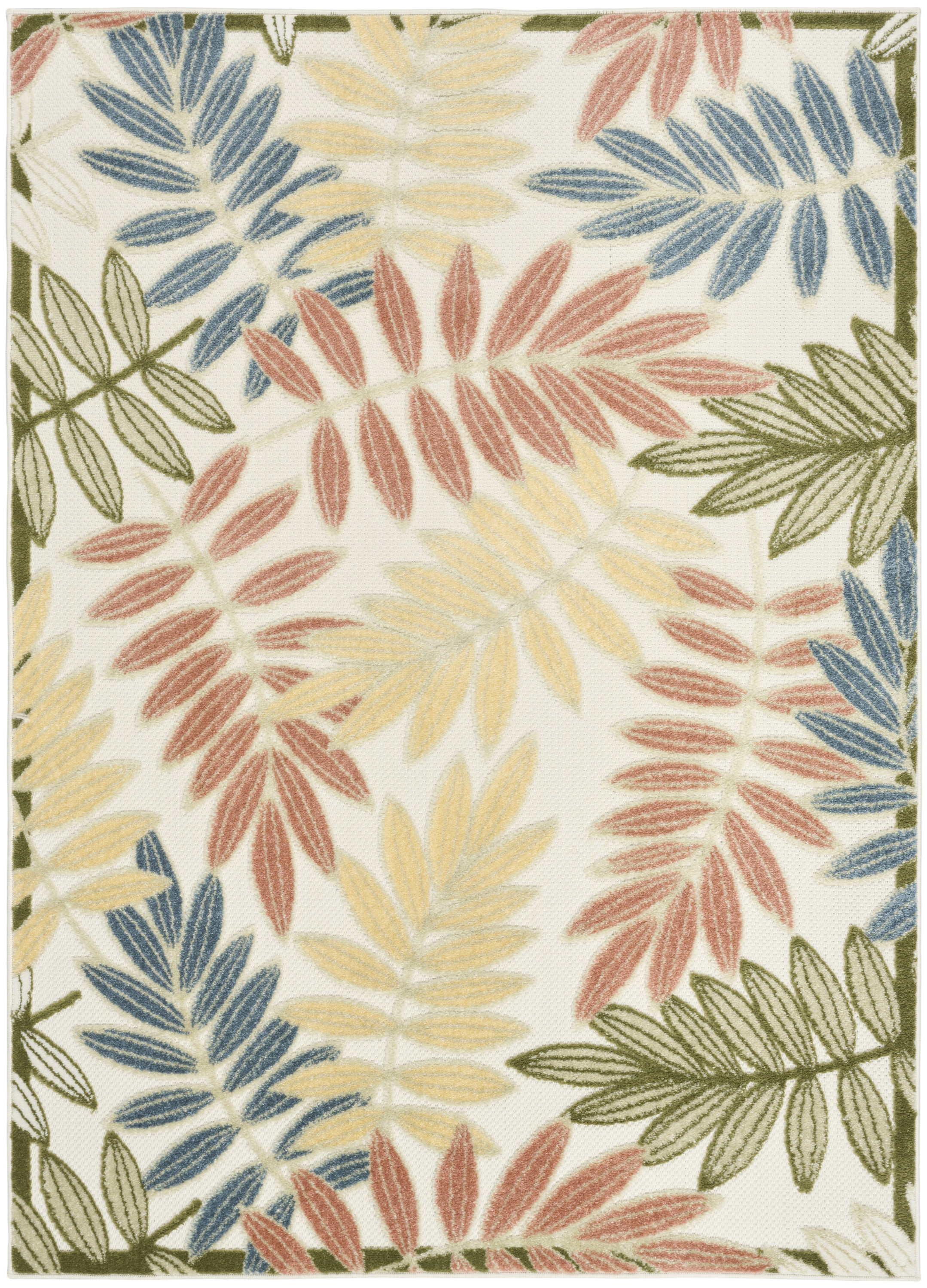 Nourison Aloha 3'6" x 5'6" Ivory Rose Modern Rug