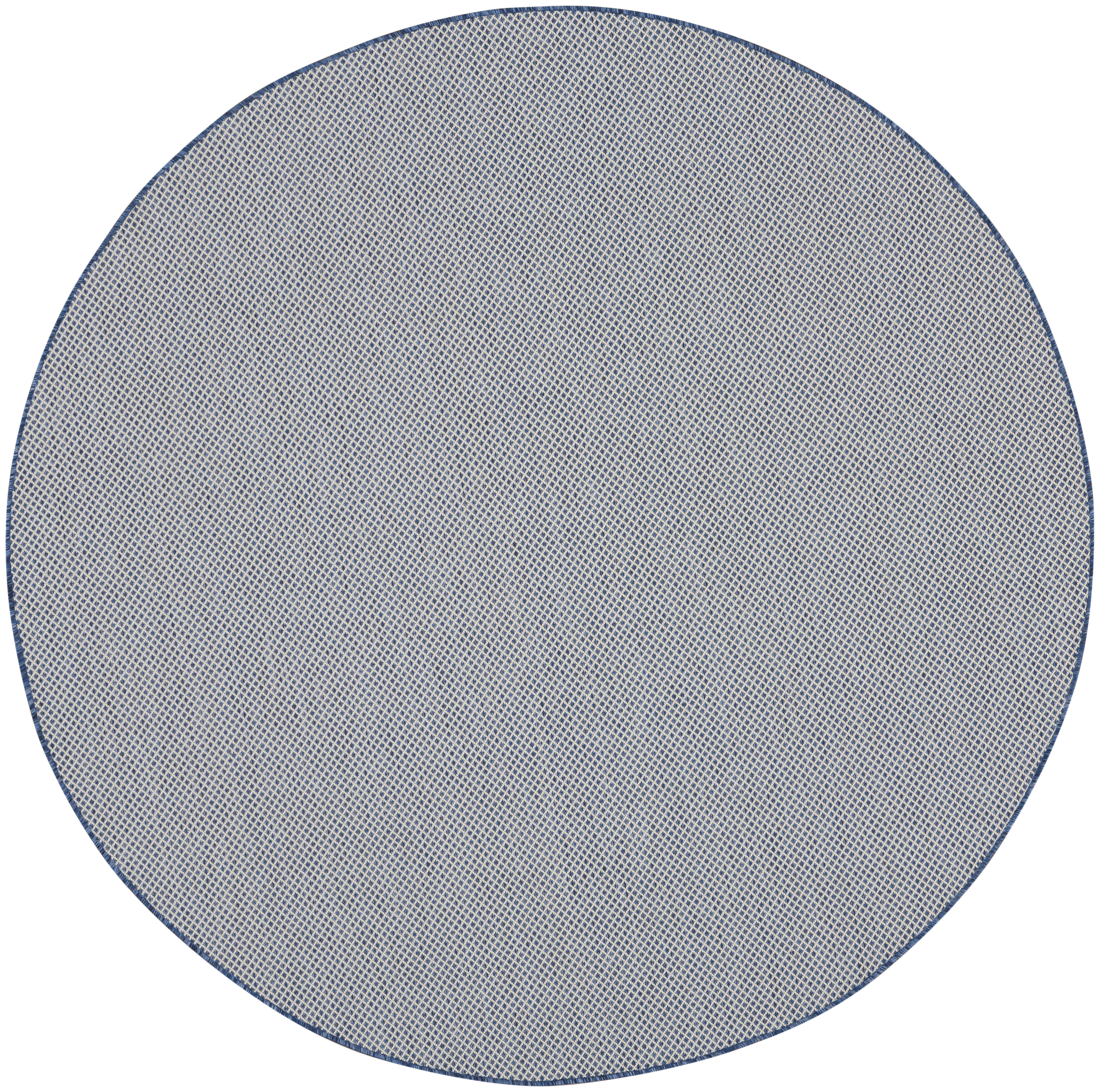 Nourison Courtyard 8' x Round Ivory Blue Modern Rug