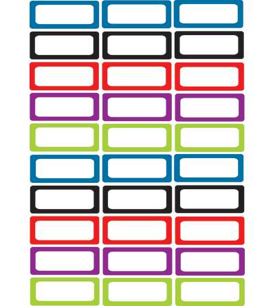 Magnetic Die-Cut Small Foam Nameplates & Labels, Solid Assorted Colors, Pack of 30