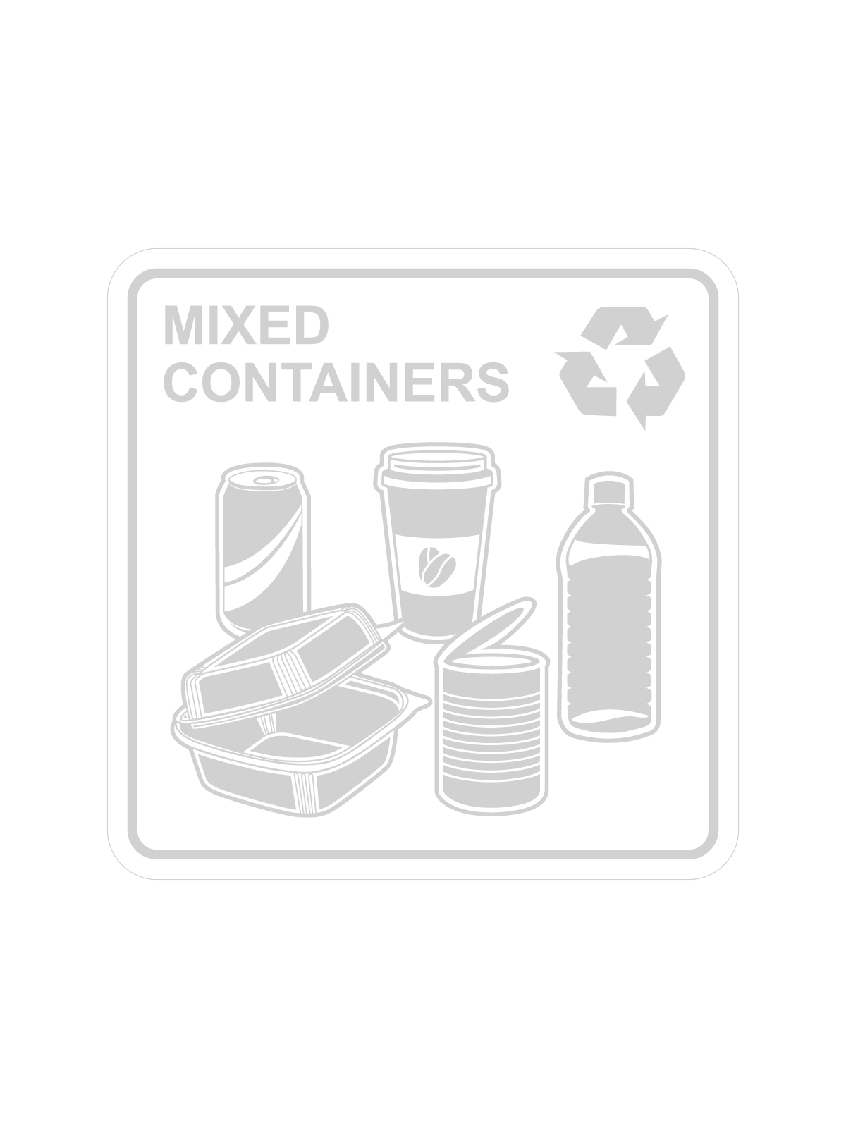 WASTE WATCHER – Label – Mixed Containers – Clear-White
