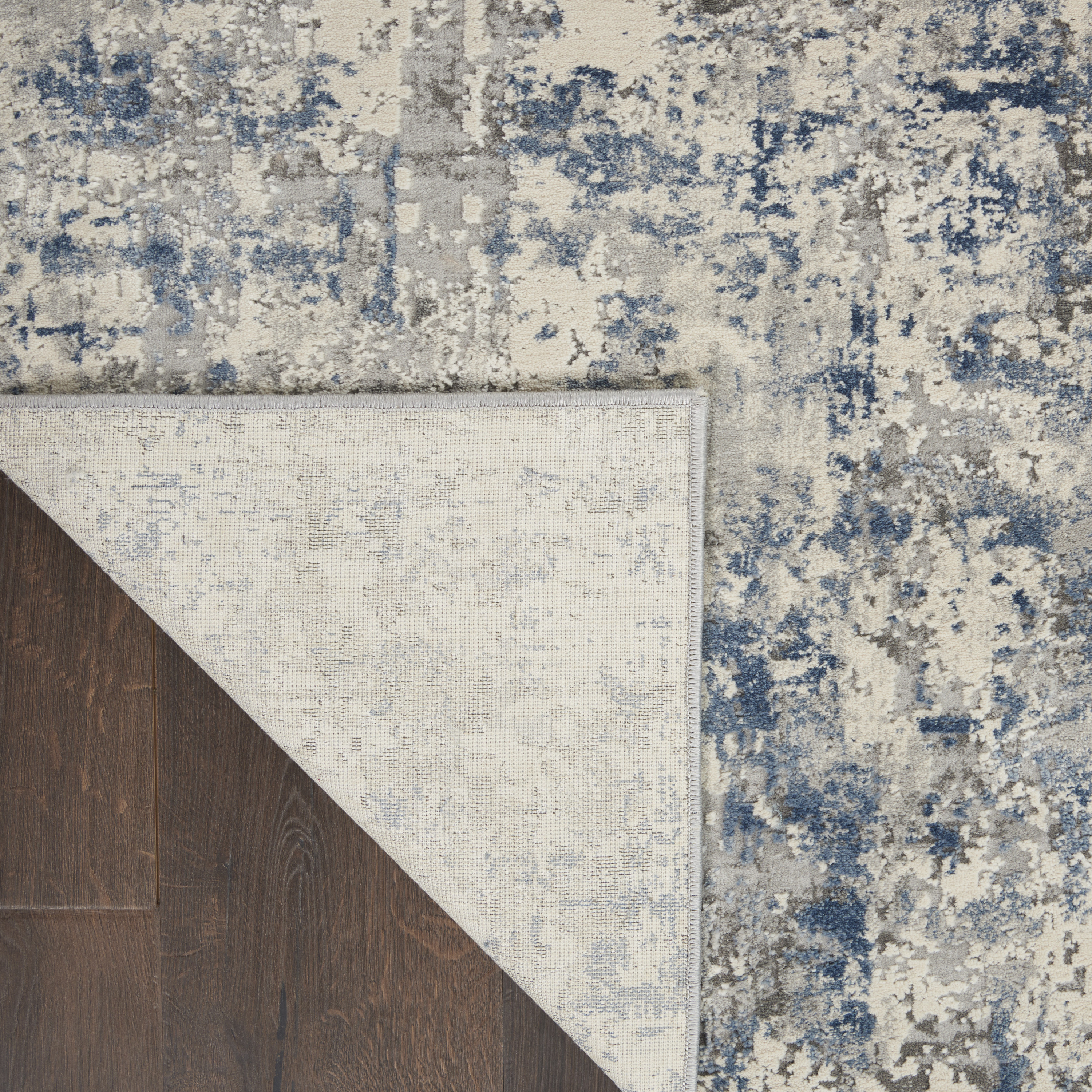 Nourison Rustic Textures 3'11" x 5'11" Ivory Grey Blue Modern Indoor Rug