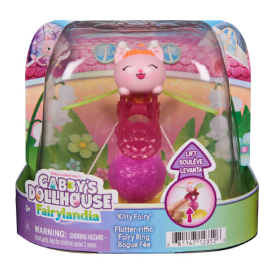 DreamWorks Gabby's Dollhouse Fairylandia Kitty Fairy Flutter-rriffic Fairy Ring, Interactive Pretend Play Toys with Flapping Wings and Display Stand for Kids, Ages 3+