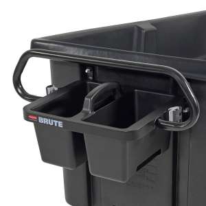 Rubbermaid Commercial, BRUTE, Ergonomic Rotomolded Tilt Truck Handle and Caddy, Black