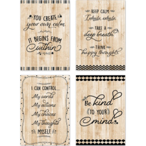 Core Decor Black, White, and Wood Inspire U 4-Poster Pack