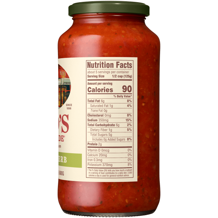 Tomato Herb Sauce, 24 oz - Right Image