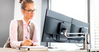 Adjust to your personal ergonomic profile to prevent neck, back and eye strain.