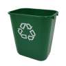 Rubbermaid Commercial, Recycling, 7 gal, Resin, Green, Rectangle, Receptacle