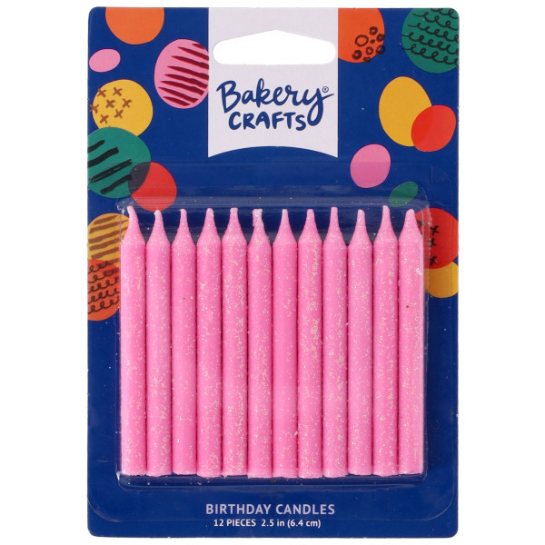 Pink Glitter Smooth & Spiral Candles