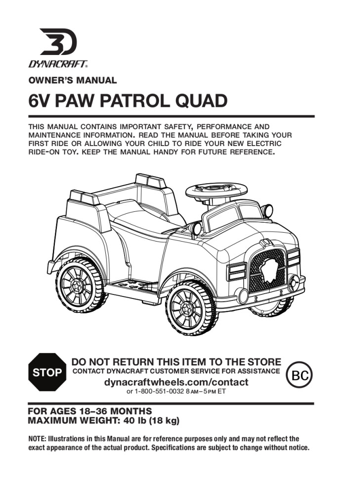 paw patrol 6 volt marshall quad ride on