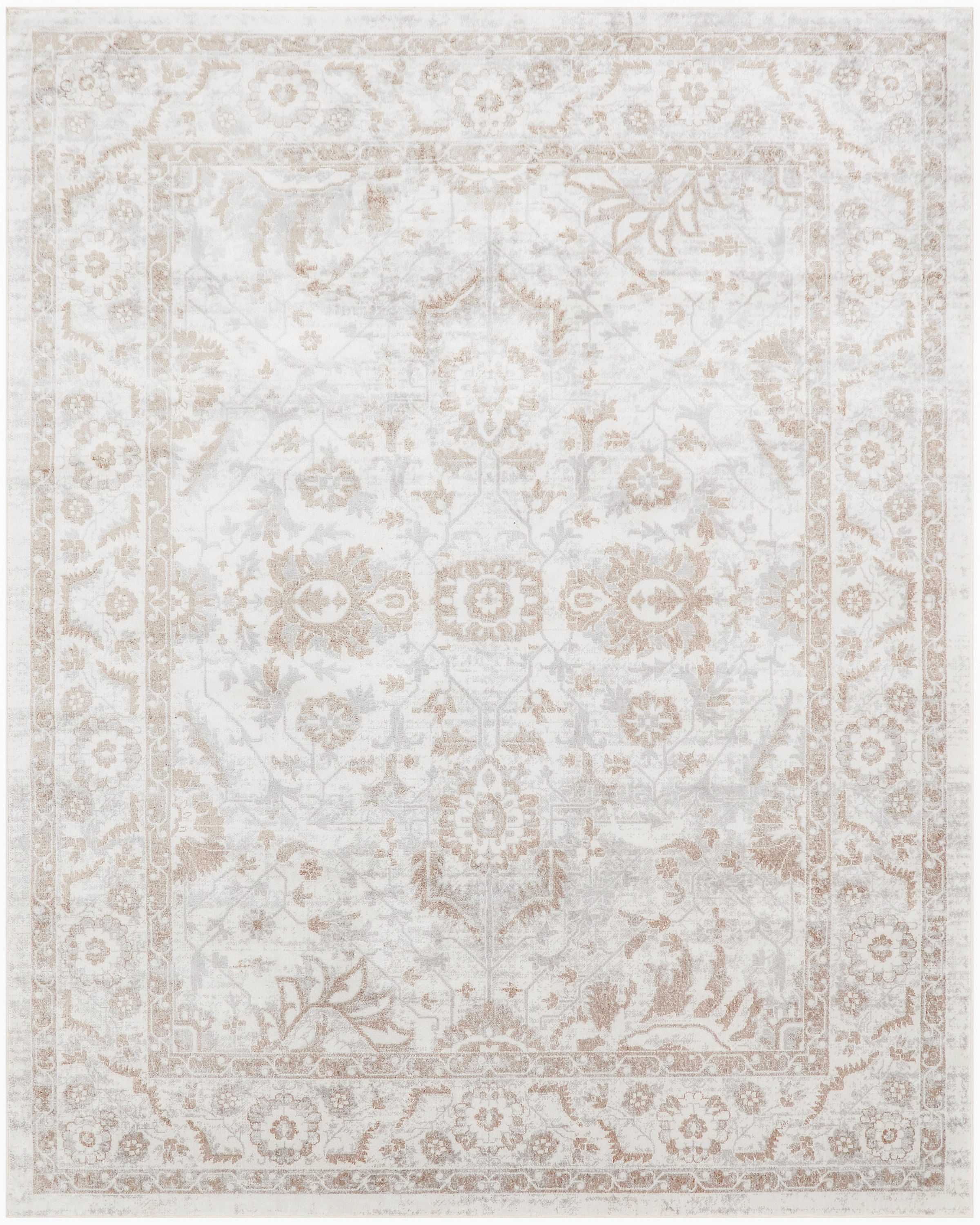 Nourison Astra Machine Washable 7'10" x 10' Grey Vintage Indoor Rug