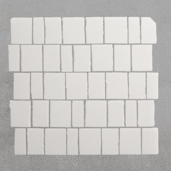 lapidary | rough cut mosaic sheet | thassos (standard joint) 