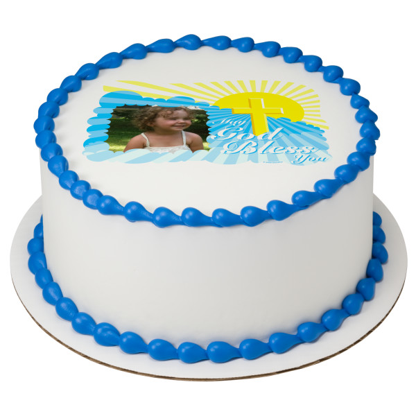 God Bless Cross PhotoCake® Edible Image® Frame