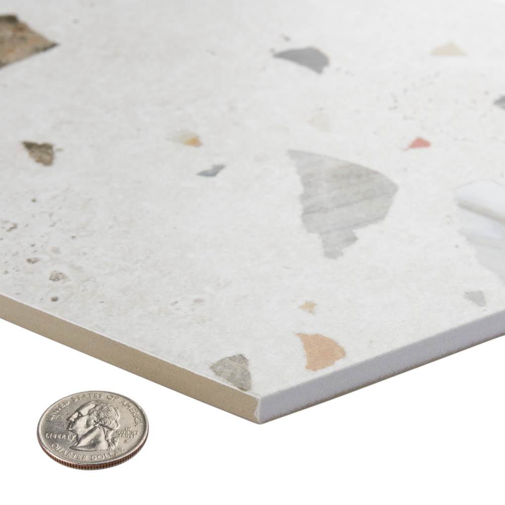 Sample – Sonar Hex White Porcelain Floor and Wall Tile