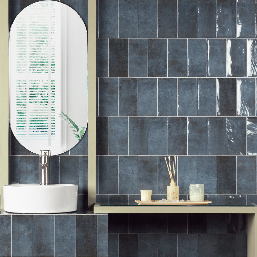 Camden Azurro 4 in. x 8 in. Ceramic Wall Tile