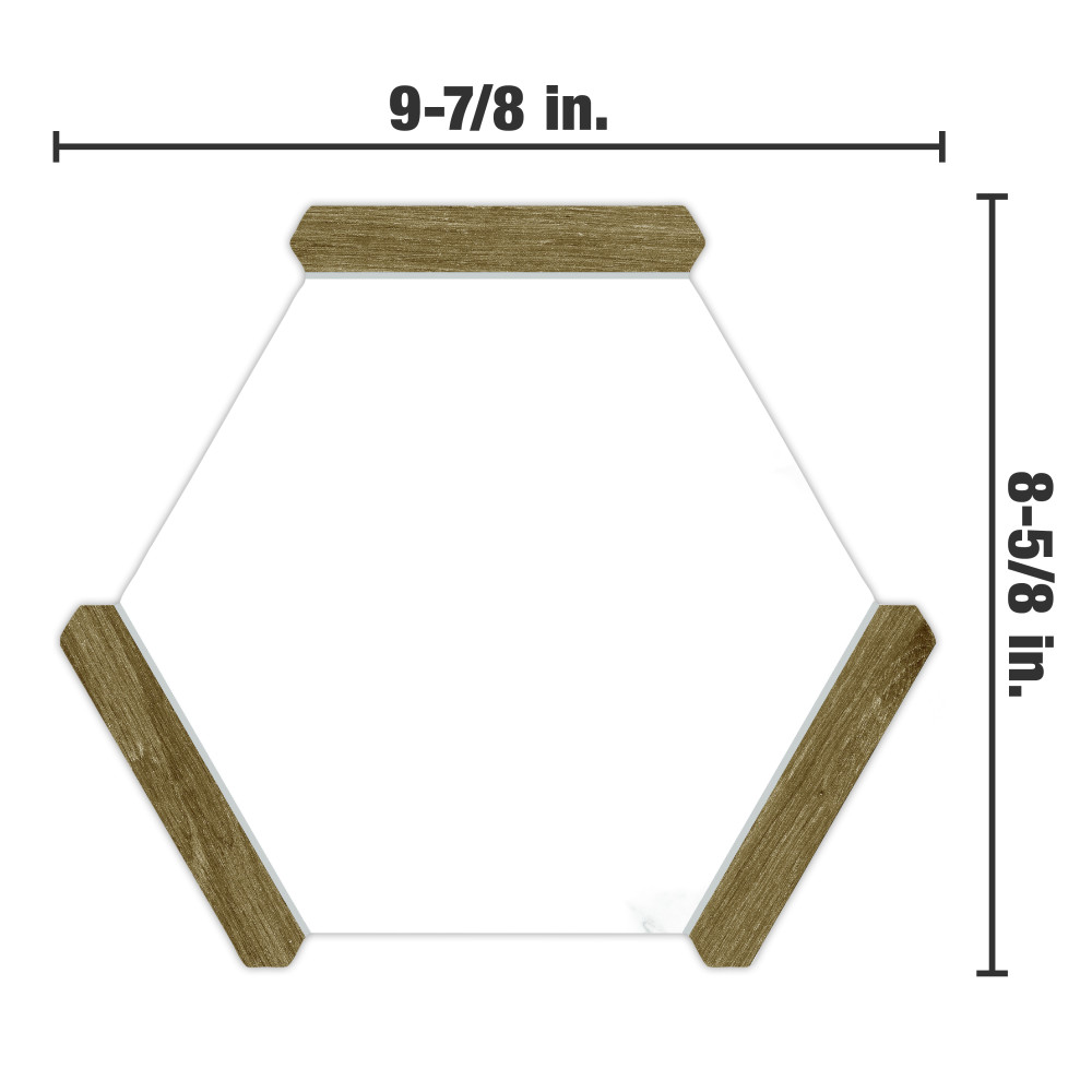 Marwood Panal Calacatta with Oak Picket 8-5/8 in. x 9-7/8 in. Porcelain Floor and Wall Tile