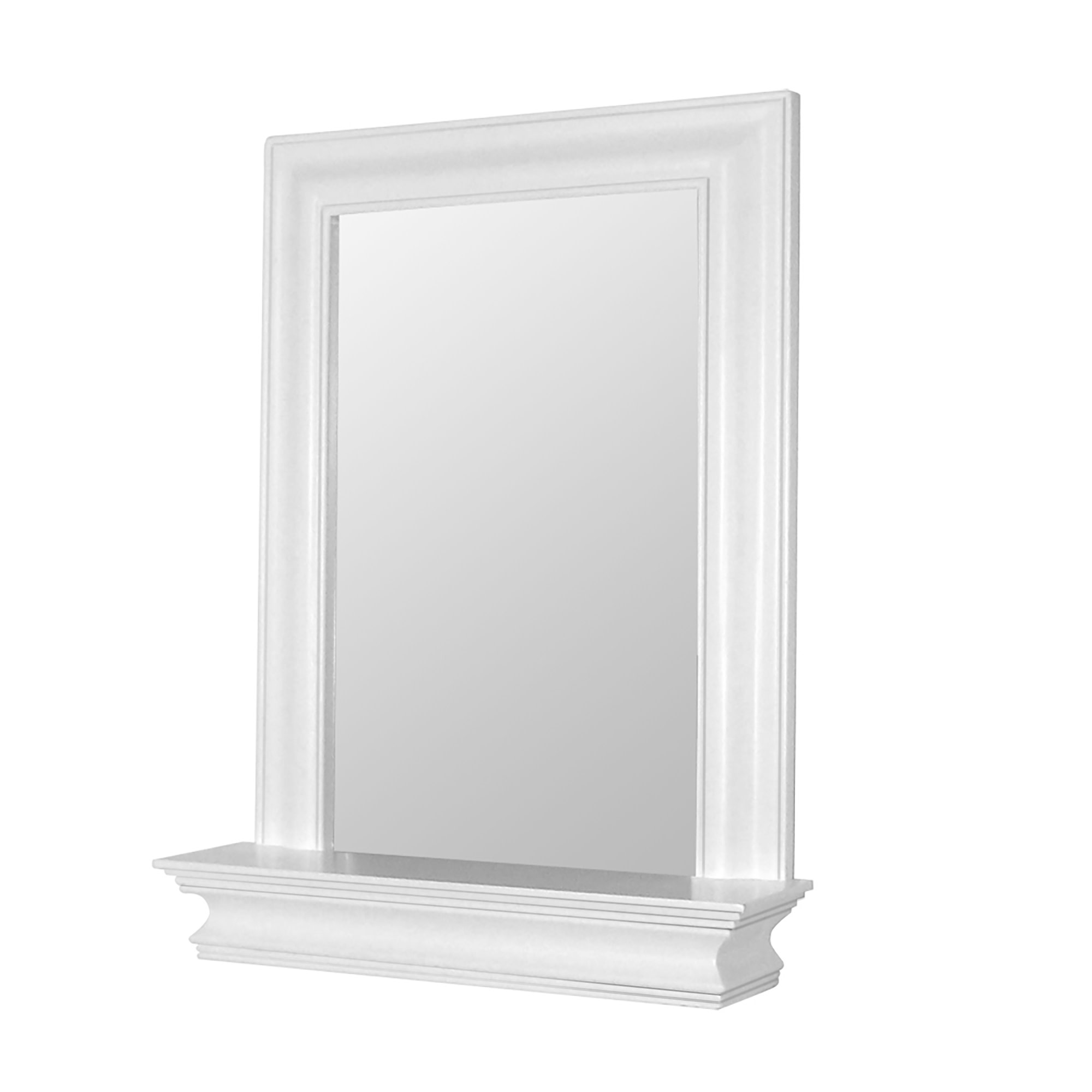 Teamson Home Stratford Wooden Wall Mirror with Storage Shelf, White - Picture 5 of 9