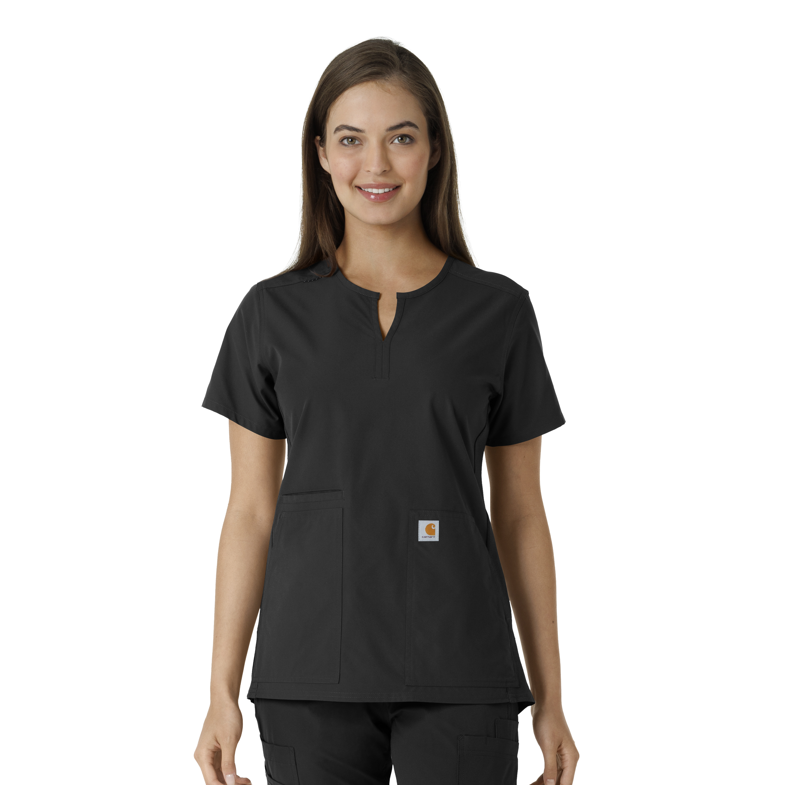 Force Essentials Women‘s Notch Neck Tunic Knit Panel Scrub Top-Carhartt