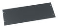 Rack Blank Panel Aluminum 19 in. W 7 in. H 0.08 in. D Black 4 RU Black Powder Coat Finish