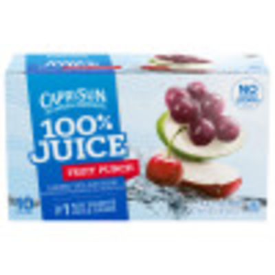 Capri Sun� 100% Juice Fruit Punch Flavored Juice Blend, 10 ct Box, 6 fl oz Pouches