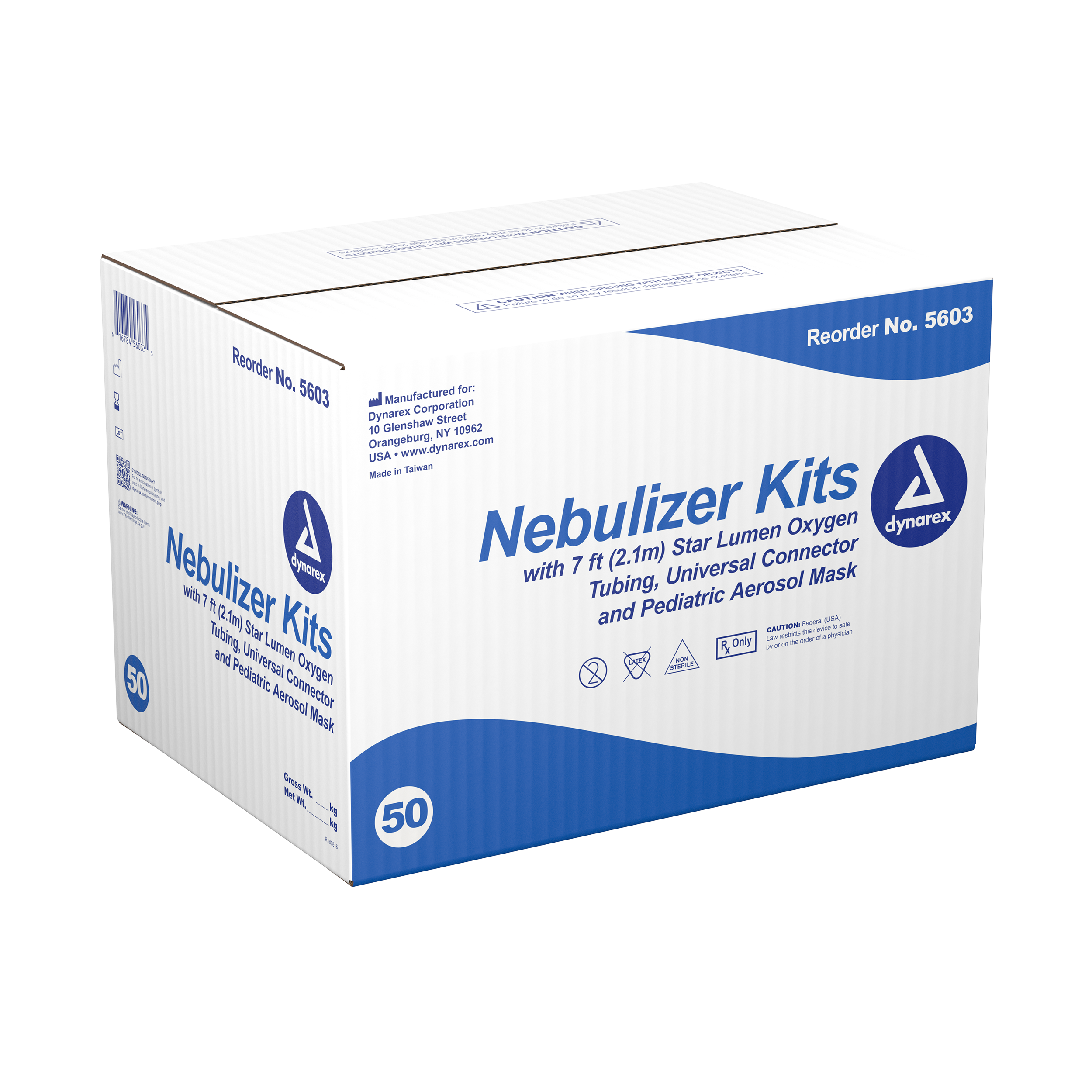Nebulizer Kit With Pediatric Aerosol Mask - 7ft Oxygen Tubing - 50 Units