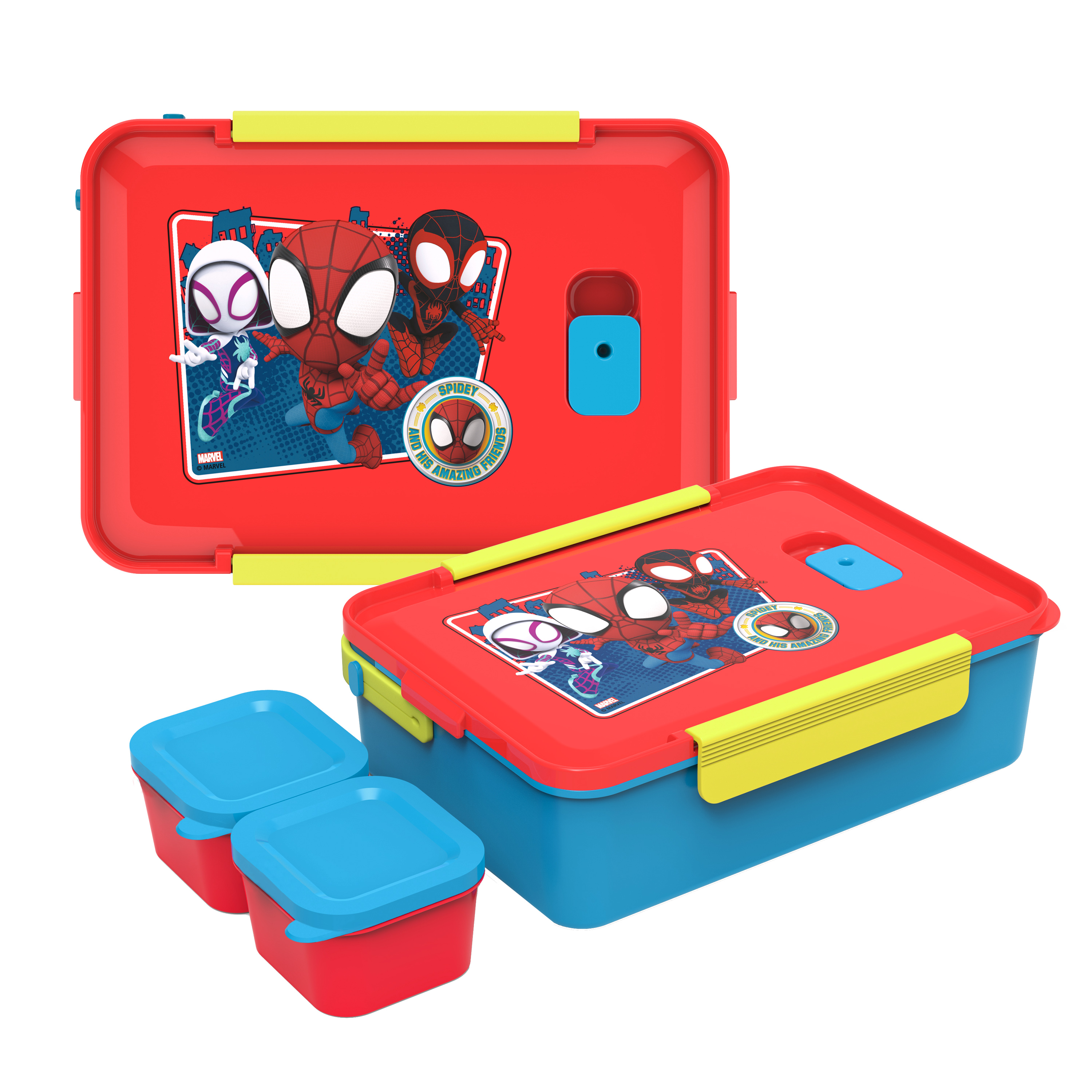 Spider-Man and His Amazing Friends Reusable Divided Bento Box, Spider-Friends, 3-piece set slideshow image 1