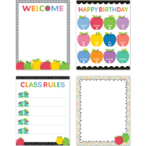 Apple Time Classroom Essentials 4-Chart Pack, 17" x 22"