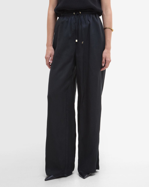 Clara Relaxed Wide-Leg Trousers Black
