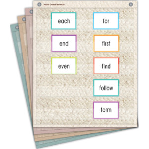 Woven Magnetic Mini Pocket Charts, 14" x 17", Set of 4