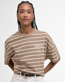 Faye Striped T-Shirt Military Brown