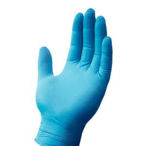 Impact, Safety Zone®, General Purpose Gloves, Vinyl, 3.2 mil, Powder Free, XL, Blue