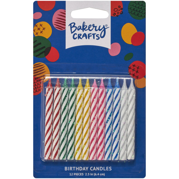 Primary Glitter Smooth & Spiral Candles