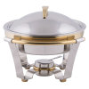 Large 6-quart Panacea™ round chafer with gold trim