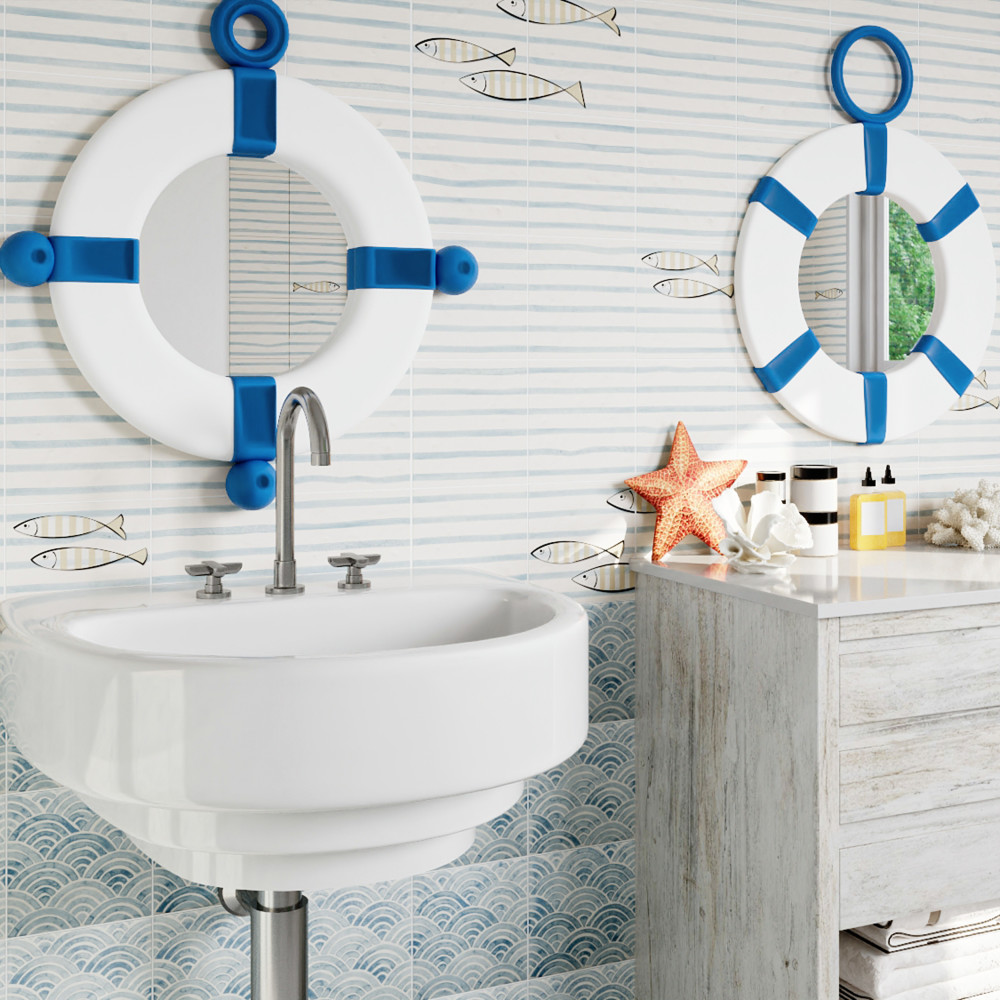 Berta Olas Decor 7-7/8 in. x 7-7/8 in. Ceramic Wall Tile