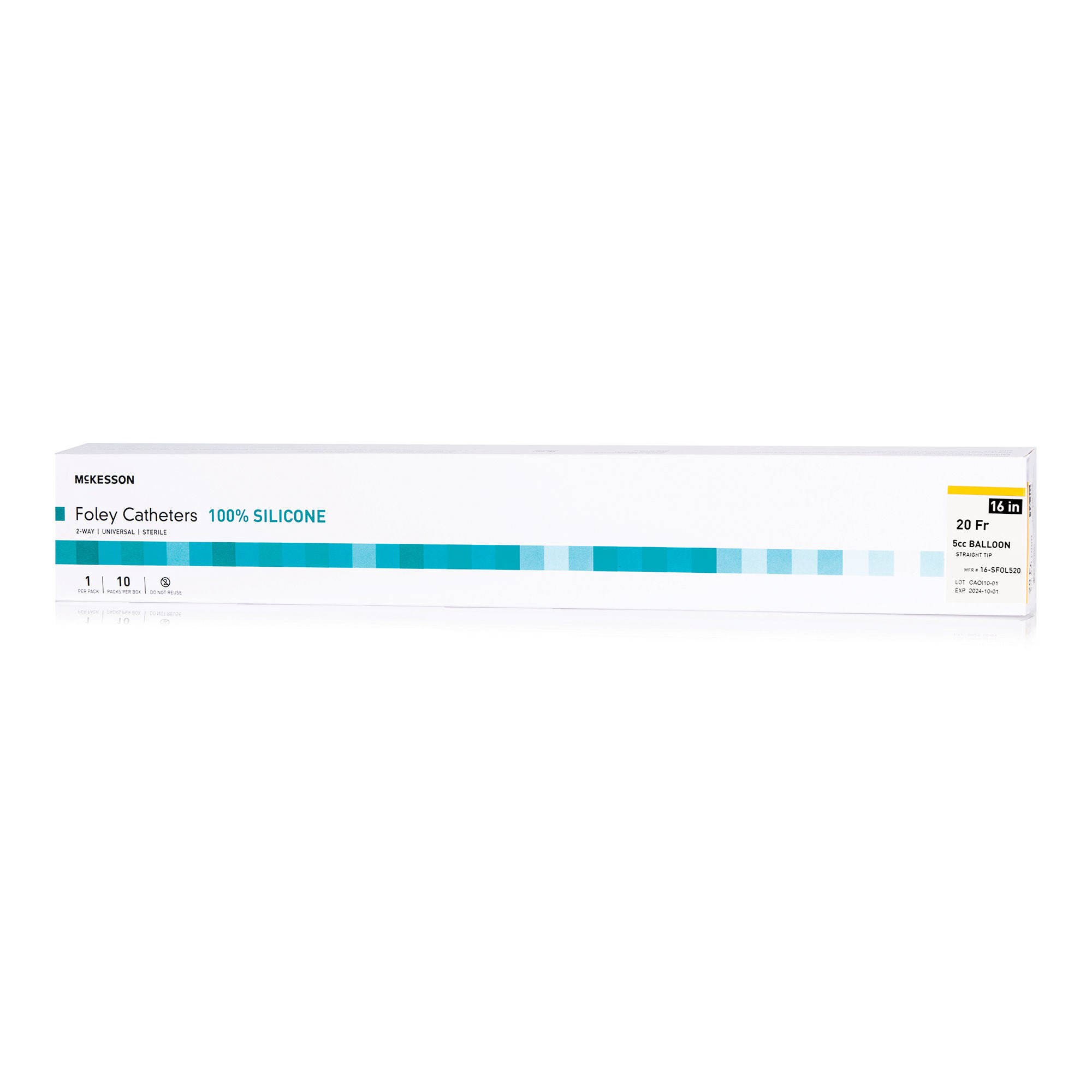 McKesson Silicone Foley Catheter, Standard Tip, 20 Fr., 5cc