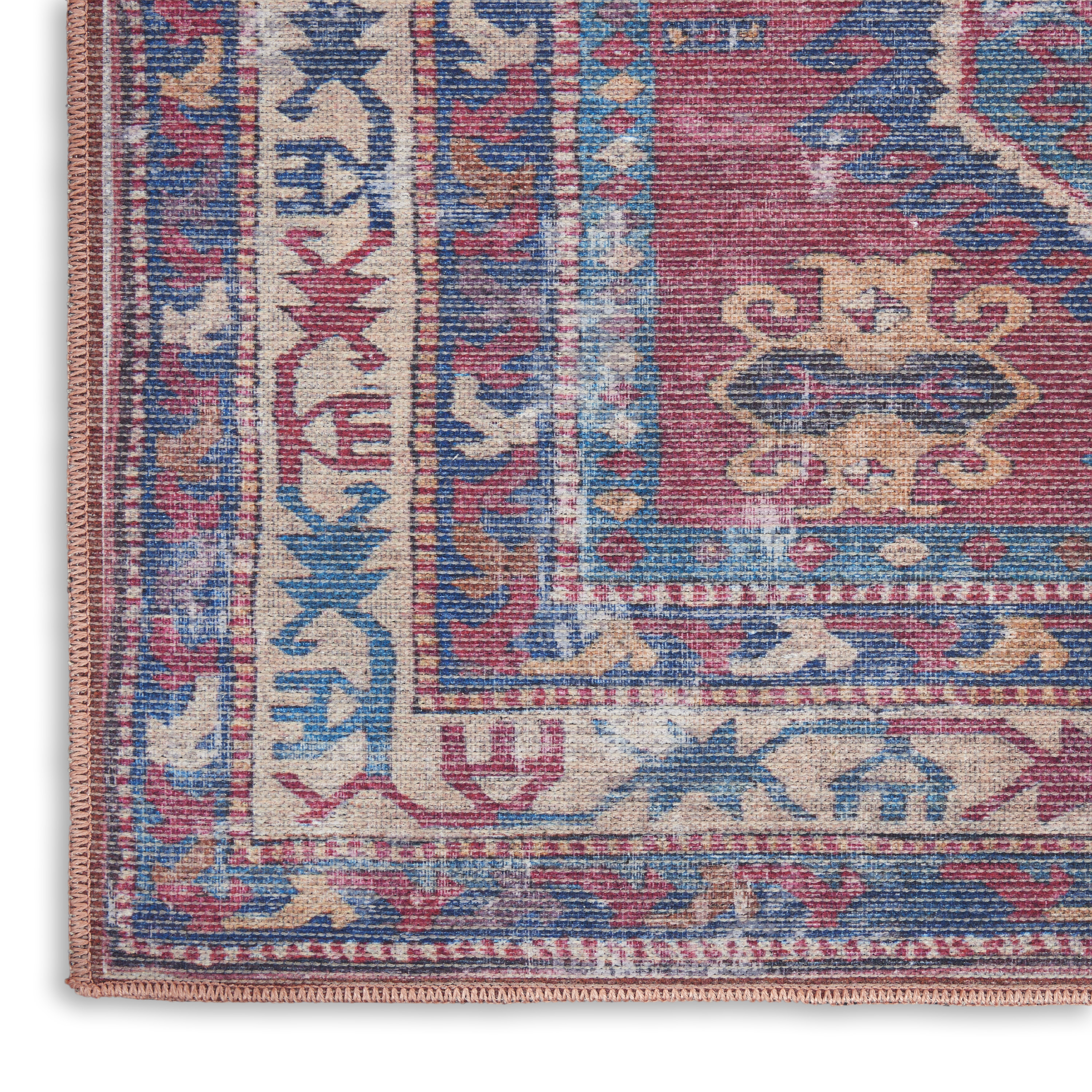 Nourison New Concept Washables 2' x 3'9" Red Navy Vintage Indoor Rug