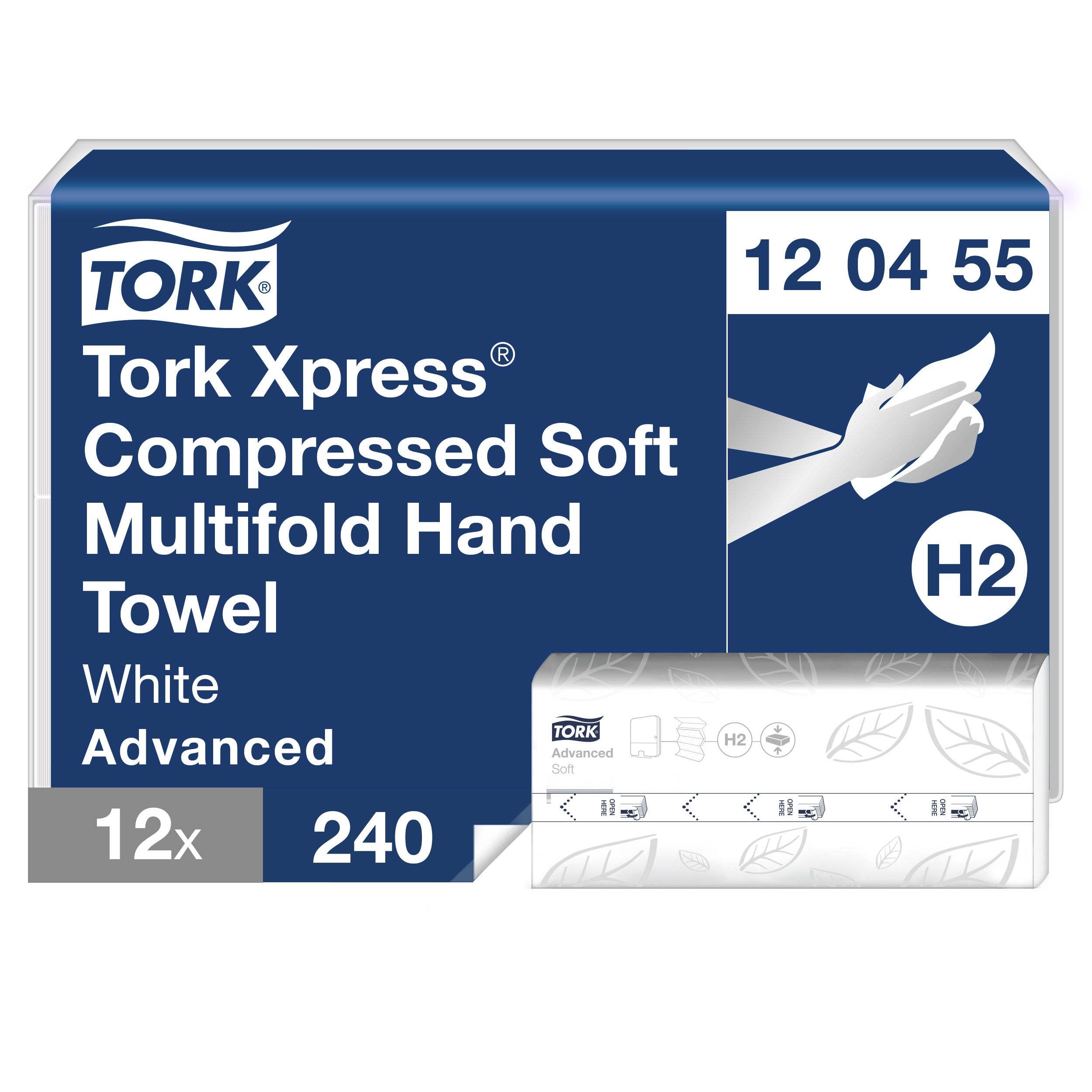 Håndklædeark, 2 lag, Z-fold, 2880 ark, Tork Xpress H2