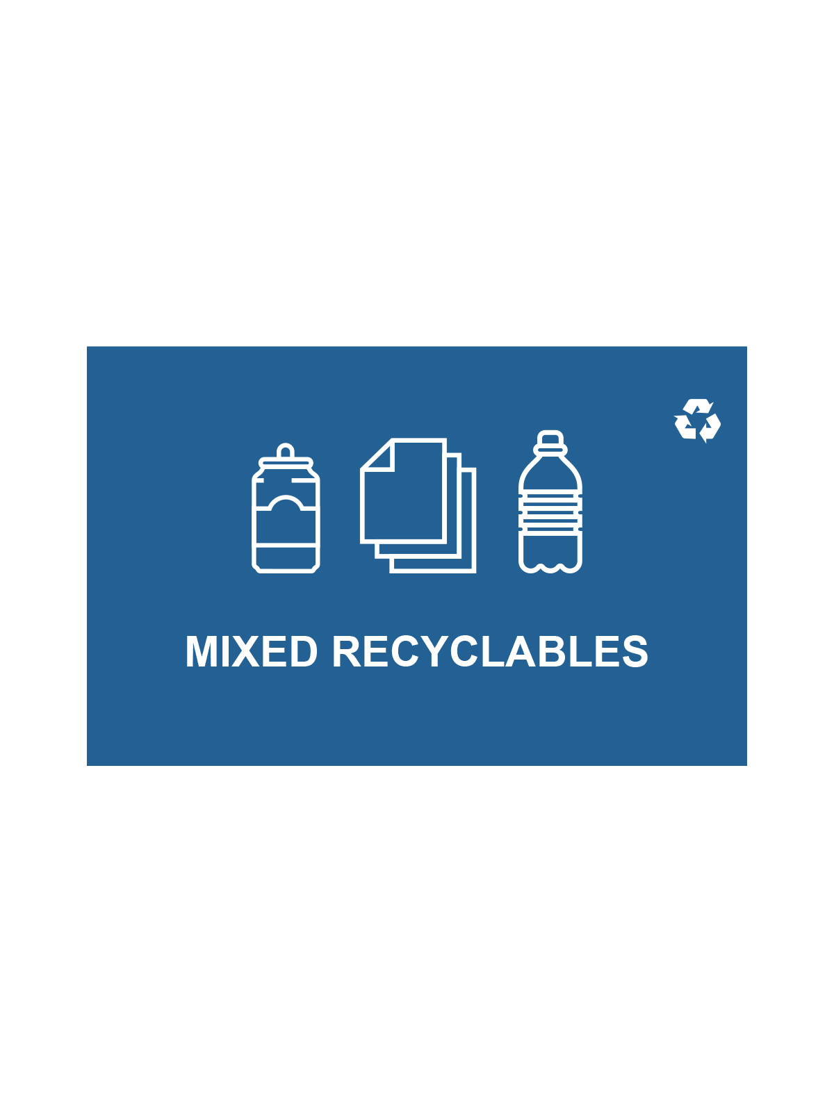 SPECTRUM – Ellipse Single Sign – Mixed Recyclables – Blue-White